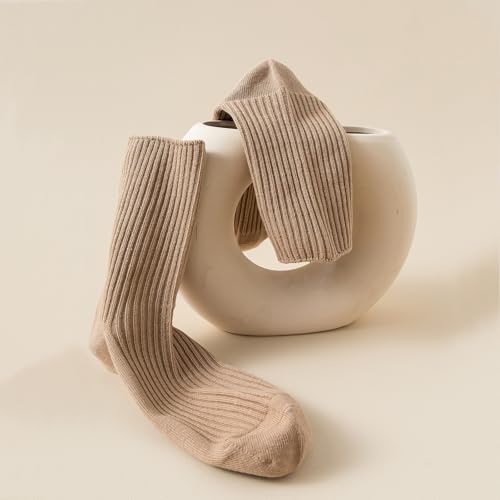 DOKUTOKU Womens Crew Socks Size 7-9 Cotton Cute Long Fall Workout Casual Socks 6 Pack3