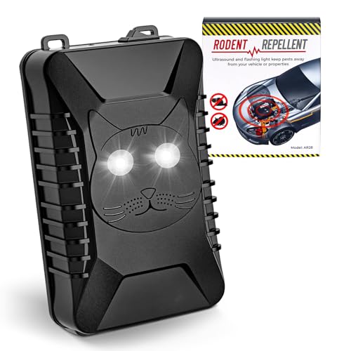 ADOGO Ultraschall Marderabwehr Batteriebetrieben, Marderabwehr Dachboden mit Blitzlicht & Sensor, IP65 Mäuseabwehr Ultraschall Testsieger, Marderschreck Garten für Haus,Garage,Dachboden