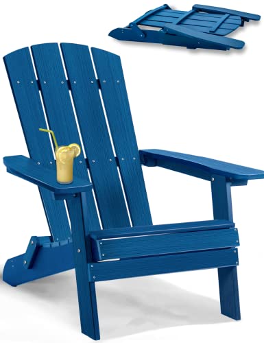 Yepesot Folding Adirondack Chair Patio Chair Lawn Chair Outdoor Adirondack Chairs Weather Resistant for Patio Deck Garden, Backyard Deck, Fire Pit