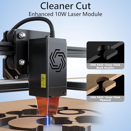 ORTUR Laser Master 2 S2 LU2-10A Laser Engraver Laser, 10000mW Engraving Cutting Machine, Class 4 High Accuracy Laser Cutter, DIY Laser Marking for Metal - Image 4