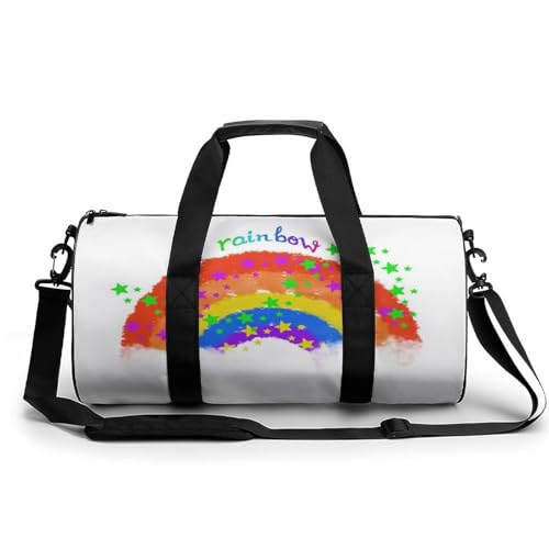 Duffel bag arc-en-ciel au design abstrait et format compact 45cm