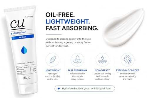 Image of CU Oil-Free Barrier Repair Moisturiser 75ml | Enriched With with Ceramides Complex, Niacinamide, Hyaluronic Acid & Vitamin E | Non-Comedogenic, Dermatologist Recommended | Daily Moisturizer for All Skin Types