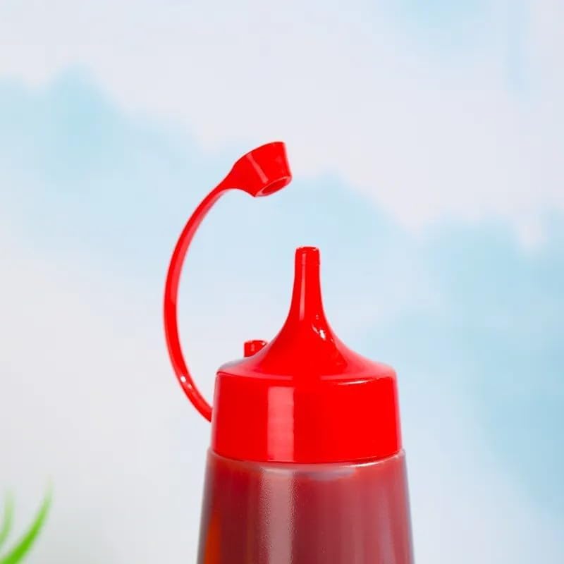 Image of Plastic Squeeze Bottle with Hook Top, Clear Plastic Sauce Bottle, BPA-Free Ketchup Bottle, Condiment Dispenser Mustard Sauce Bottle, Food Liquid Seasoning Container, Reusable Ketchup Bottle (400 ml)