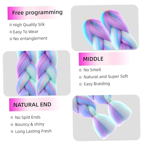 Cabello de trenza sintético de 23.6 pulgadas y extensiones de rastas color púrpura 4