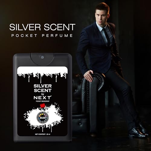 Image of Next Care Luxury Pocket Perfume for Men, combo pack of 4, 20ml each | Long Lasting mini Body Spray | Sports, WHY, Aqua Fresh, Silver Scent | No Gas Small pocket deo