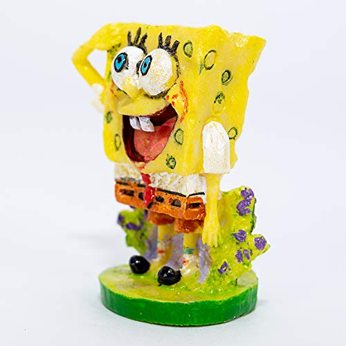 Image of Penn-Plax Officially Licensed Spongebob Squarepants Aquarium Ornament - Spongebob (Mini /Small Size) - Perfect for Freshwater and Saltwater Tanks (Pack of 2)