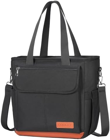 Lunch Box Lunch Bag Women, Leakproof Insulated Lunch Cooler Bag for Women, Large Lunch Tote Bags Adults(Black,16.2L)