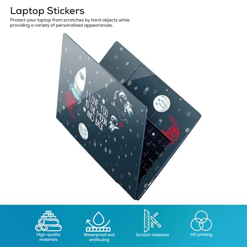 Image of Galaxsia Space Love Full Body Vinyl Laptop Skin /Sticker /Cover Upto 15.6 Inches Laptops Laminated-Removable-HD Quality Compatible for Hp-Dell-Sony-Lenovo-Asus etc.(15x10 Inches)