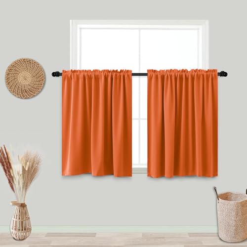KOUFALL Fall Kitchen Cafe Curtains 24 Inch Length for Window Over...