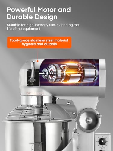 Image of Commercial Mixer, Commercial Food Mixer, Dough Mixer with Stainless Steel