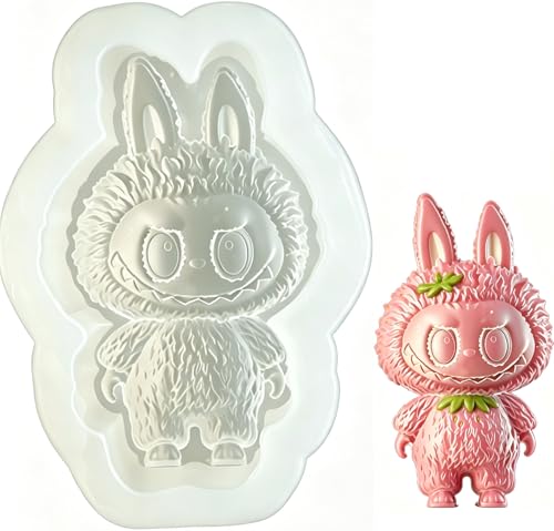 Super Cute Lab Silicone Chocolate Candy Mold Silicone Lab Ice Cube Tray Mold 3D Monster Character Mold for Candy Wax Resin Soap Fun Crafts (Style 1)