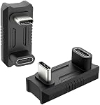 TiMOVO USB C 180 Degree Adapter 2 Pack,180 Degree USB C Adapter Converter USB-C Male to USB-C Female Extender Support 140W Fast PD Charging for ROG Ally/Steam Deck/Lenovo Legion Go Accessories Adapter
