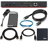 ZoomSpeed Lenovo Thunderbolt 4 Dock (40B00135US) + HDMI & DisplayPort Cables + Ethernet Kit