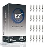 EZ Tattoo Cartridge Needles Assorted - 50Pcs #10 Mixed (3RL 5RL 7RL 9RL 11RL) Bugpin Round Liner Tattoo Needle Cartridges for Tattooing Rotary Tattoo Pen Machine Supply - Revolution