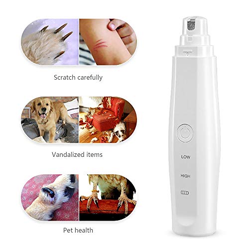 Triturador de unhas para animais de estimação recarregável USB Aparador sem fio elétrico baixo ruído