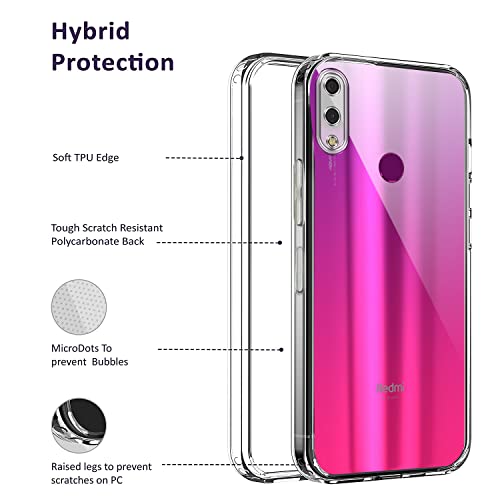 Image of Jkobi Back Cover Case for Redmi Note 7 | Note 7S | Note 7 Pro (Silicone Crystal Clear | Pure Camera Protection | Soft and Flexible for Charger and Headphone sockets | Shockproof Bumpers | Transparent)