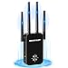 NEWFAST Ripetitore WiFi Potente per Casa, 1200Mbps WiFi Extender Dual Band 2.4GHz/5GHz con 4 Antenne ad Alto Guadagno, Porta Ethernet, WPS, Display Intelligente, Supporta Modalità Ripetitore/Router/AP