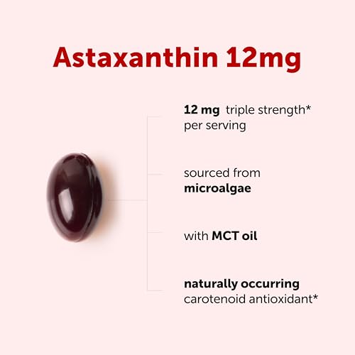 Image of Micro Ingredients Astaxanthin 12mg with MCT Oil, 90 Softgels | Premium Astaxanthin Antioxidant Supplements* | Fresh Microalgae Source | Triple Strength, Non-GMO, Gluten Free, No Soy