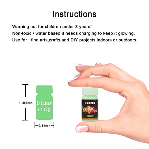 12 Colors Glow In The Dark Pigment Powder Epoxy Resin Pigment 20G/0.7Oz Each Jar - Luminous Powder Safe Non-Toxic For Slime,Nails,Acrylic Paint,Halloween,Fine Art And Diy Crafts #TOP2