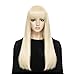 DAOTS Wig 24-Inch Straight Cosplay Synthetic Wig for Women (Light Blonde)