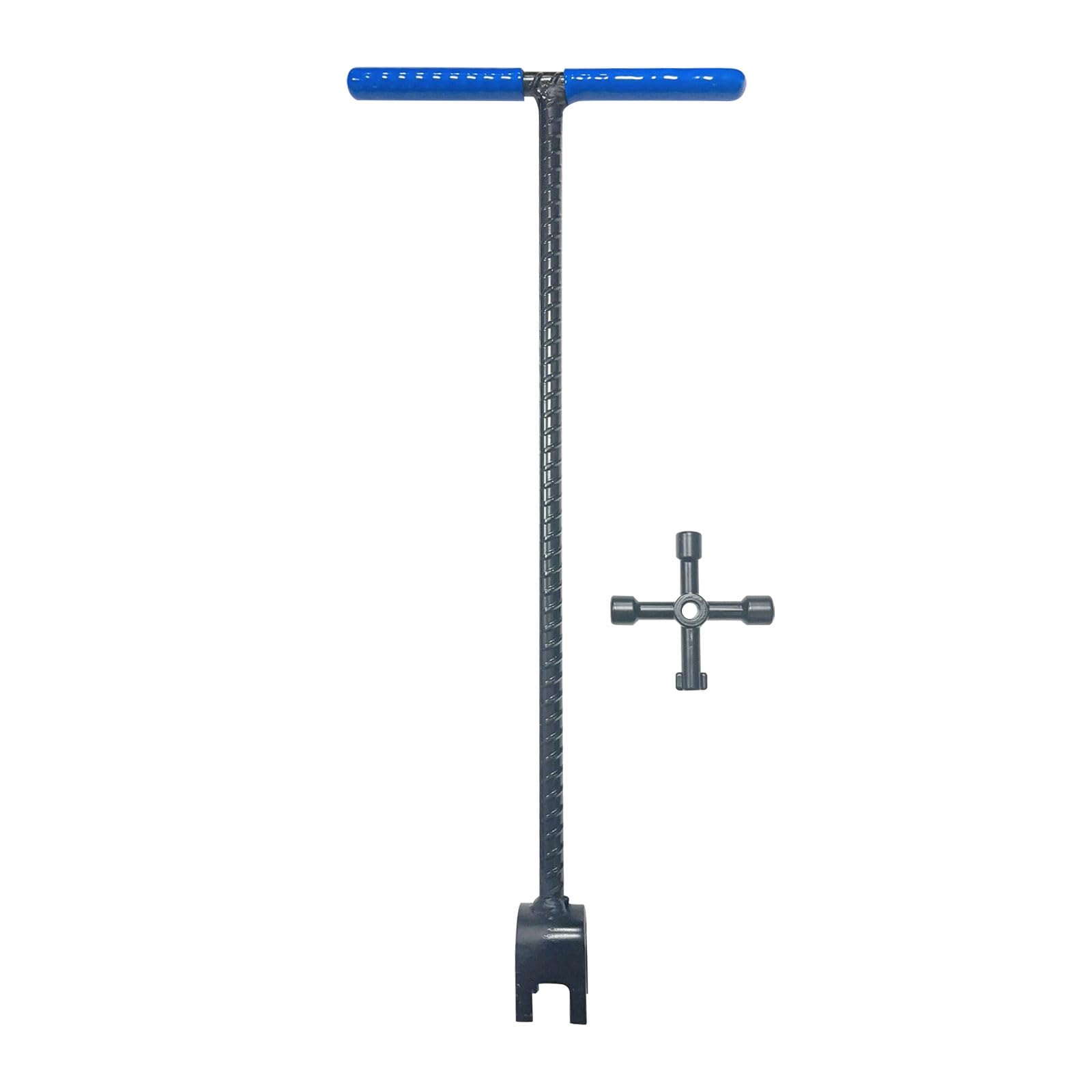 17 Inches Practical Steel T Handle Water Meter U-Head Water Shut Off Tool for Main Valved Shut Off and Utility Access Meter