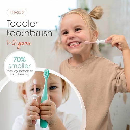 Image of Cherish Baby Care Baby Toothbrush (3-24 Months) - 3 Pack (Pink)