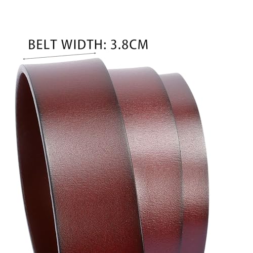 Men's Genuine Leather Dress Belt, Split Leather with Alloy Pin Buckle for Formal & Casual Wear3
