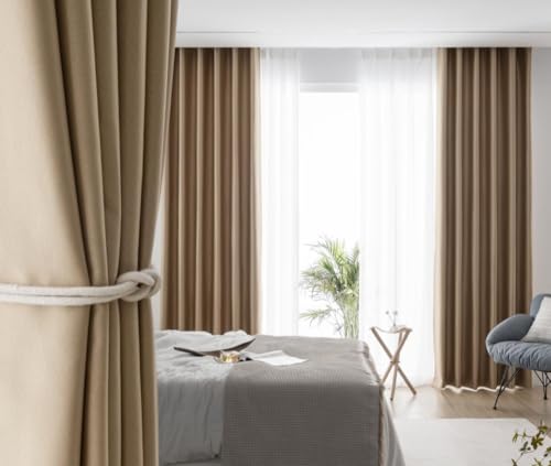 THS Blackout Curtain, 2 Piece (Beige, 200 x 270cm)