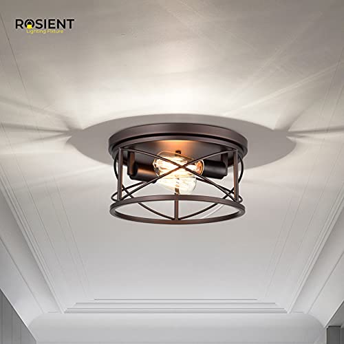 Rosient Industrial Flush Mount Lights, Farmhouse Close To Ceiling Flush Mount Lighting, 2-Light Flush Mount Ceiling Lighting Fixture  thumb #4