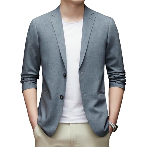 Blazer de printemps homme coupe ajustée veste infroissable formelle