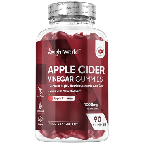 Apple Cider Vinegar Gummies 1000mg - 90 ACV Gummies - with ''The Mother'', Vitamin C, B12, B6, B9 & Beetroot Powder - Vegan & Unfiltered