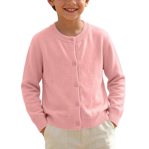 RKSTN Long Sleeve Cardigan Sweaters for Kids Warm Coats Fall Outfits Pink - image 6