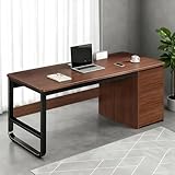 TRIUMPHKEY Escritorio de Oficina Minimalista y Resistente 140x50CM Espacioso Escritorio para Computadora con 3 Cajones...