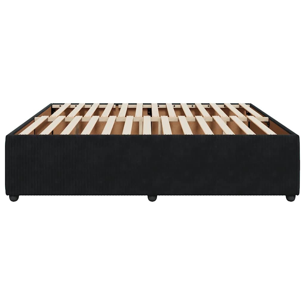 vidaXL Estructura Cama sin colchón Terciopelo Negro 200x200 cm