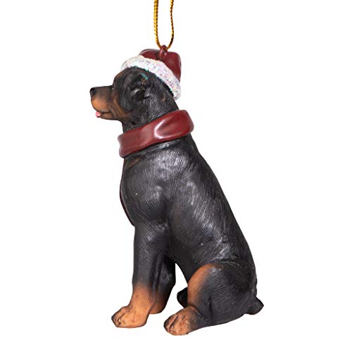 Design Toscano Christmas Xmas Rottweiler Holiday Dog Ornaments, Full Color #TOP5
