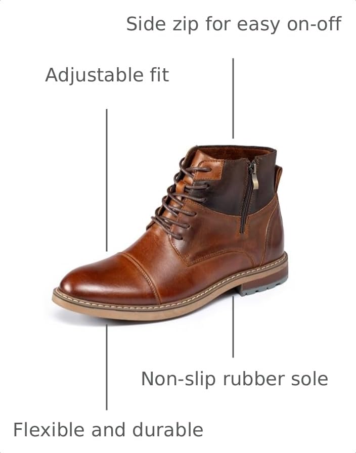 Image of Holy dove Men's Lightweight Dress Boots Zip Ankle Chukka Casual Boot