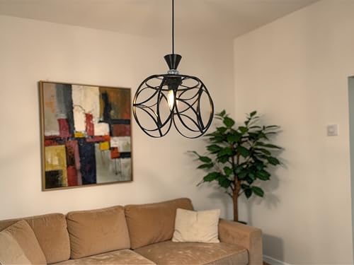 Image of Prop It Up Modern Decorative Pendant Light for Living Room & Bedroom | Designer Hanging Ceiling Lamp with Metal Frame | Stylish Ambient Lighting for Home, Cafe & Dining Area | E27 Holder