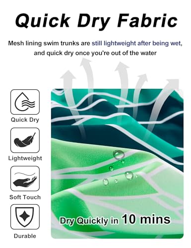 Image of BOJIN Mens Swim Trunks 9 inch Quick Dry Stretch Swim Shorts Mesh Lining Bathing Suits Swimwear Beach Shorts with Pockets