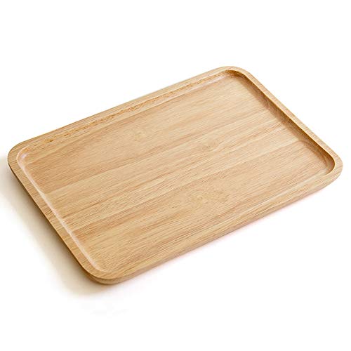 Onepine Plateau en Bois Rectangulaire Outdoor Party Charcuterie Fruits Snacks Dessert Plateau de Service 36x24x2cm