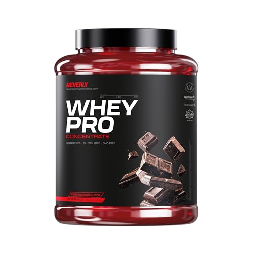 Beverly Whey Pro - Concentrado de proteína de suero whey - 2 Kg - 28 g de proteína por ración - 58 servicios - Tonifica y aumenta la masa muscular - Mayor rendimiento deportivo (2 Kg, Chocolate)