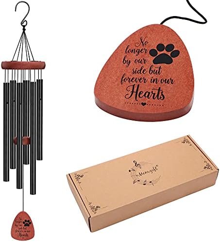 Pet Memorial Wind Chime Loss of Dog Memorial Wind Chimes Sympathy Gifts Paw Print Gift Honor and Remember Dog No Longer by Our Side but Forever in Our Hearts