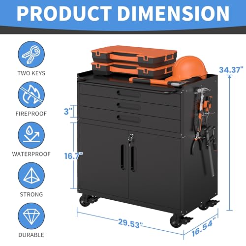 Image of Metal Storage Cabinet for Garage, Tool Cabinet, Utility Cabinet