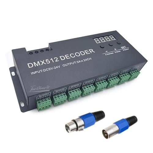 Décodeur DMX512 24 canaux haute puissance 72A avec technologie PWM avancée