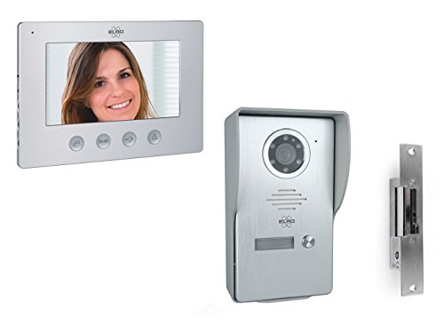 Video Türsprechanlage mit 7 Zoll Innenmonitor & Türöffner, 4-Draht Außenstelle mit Kamera