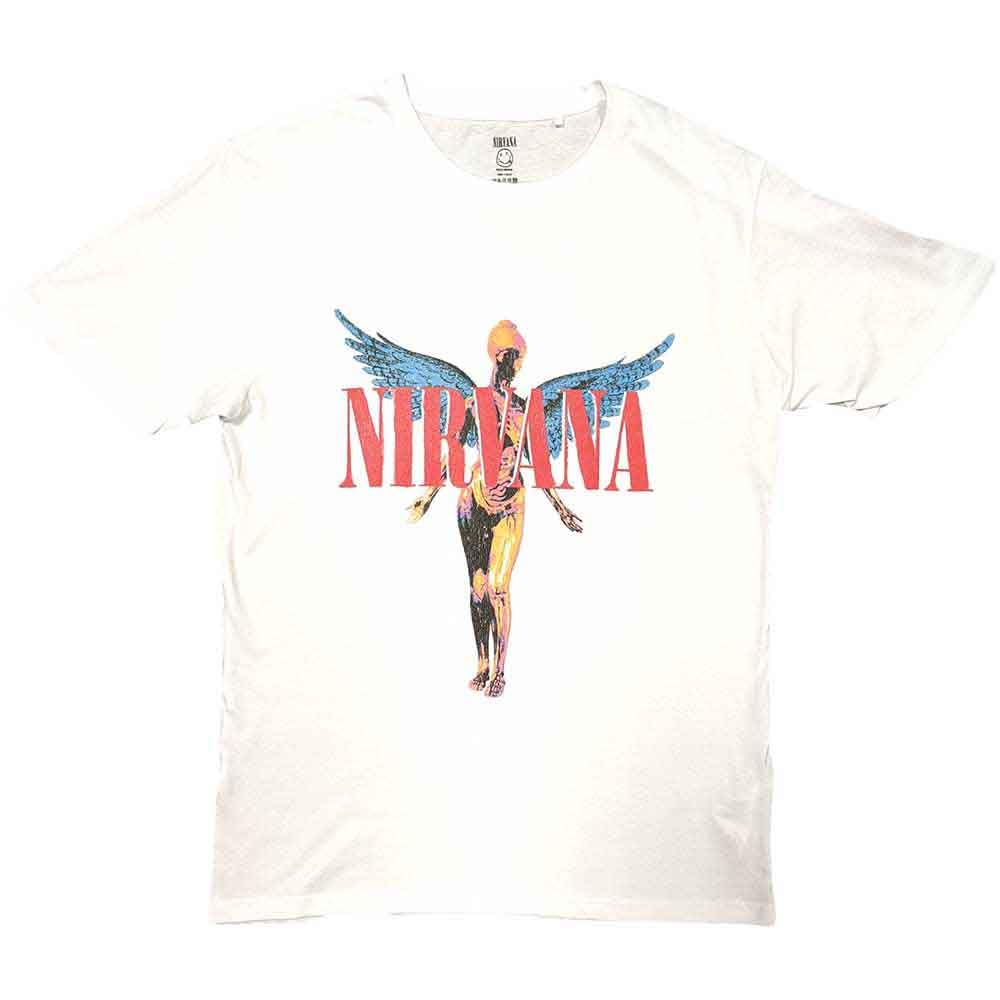 Nirvana T Shirt Angelic in Utero Band Logo Official Unisex White L