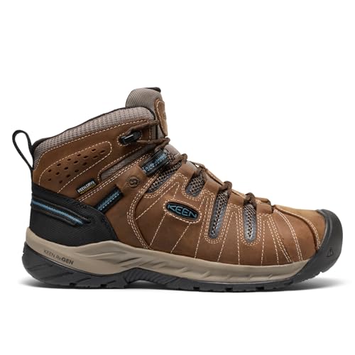 KEEN Utility Men's Flint 2 VersaTREAD Non Slip Mid Height Steel Toe Waterproof Work Boots, Cascade Brown, 10.5 Wide2