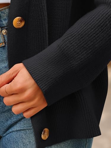 Image of LILLUSORY Womens Cardigan Sweaters 2026 Fall Oversized Lightweight Sweater | Long Sleeve Open Front, V Neck Button Down Clothing, Casual Work Clothes, Early Winter Fashion, Versatile Knit Outfits