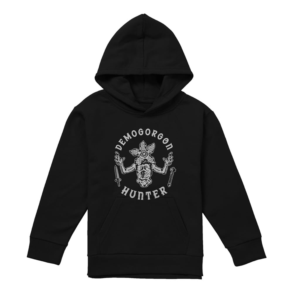Stranger Things Boys Navy Demogorgon Hunter Youth Kids Girls Pull-Over Hoodie, 12-13