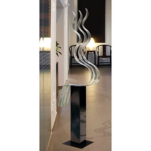 Statements2000 Modern Metal Sculpture Art Indoor Outdoor Decor By Jon Allen, Silver Transitions 24 Inch Base #TOP7