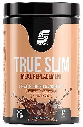 Sparkfusion True Slim Protein Powder Meal Replacement Shake | For Weight Control And Management | 23 gm Protein With 8 Ayurvedic Superfood | Sugar Free | For Men and Women (Chocolate Smoothie, 500 gm) Sparkfusion True Slim Protein Powder Meal Replacement Shake | For Weight Control And Management | 23 gm Protein With 8 Ayurvedic Superfood | Sugar Free | For Men and Women (Chocolate Smoothie, 500 gm)